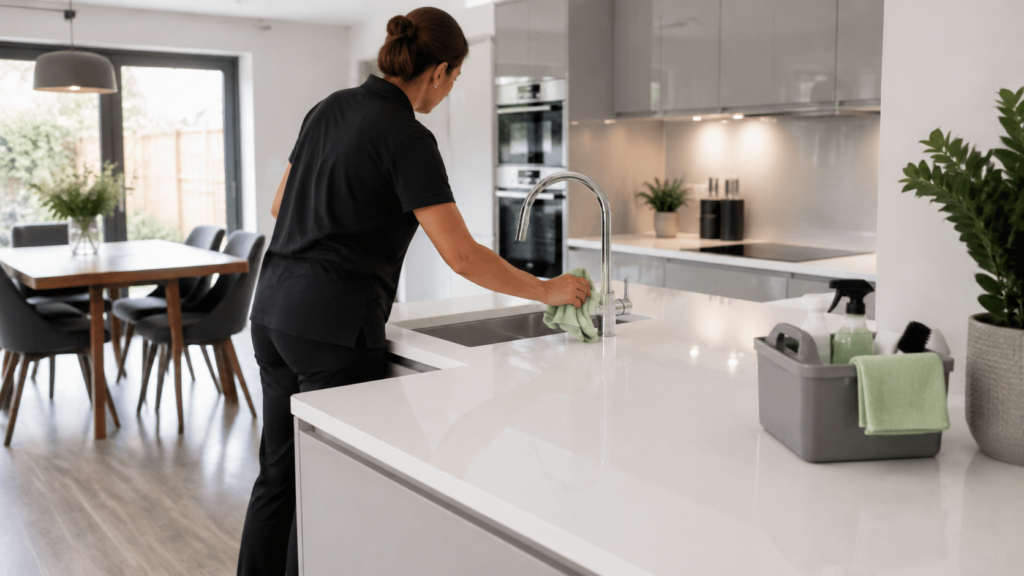Professional sparkle cleaning of a polished kitchen in Walsall